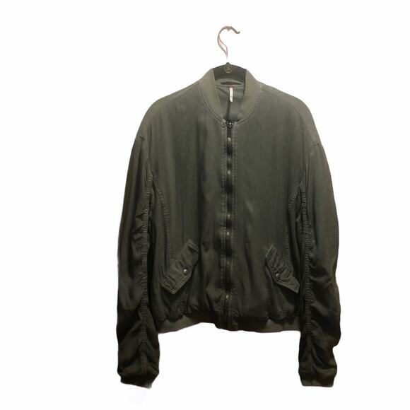 Free People ruched bomber jacket - Picture 1 of 8